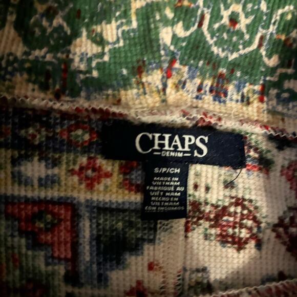 Vtg Chaps Womens Sweater Mock Neck Multicolor Geometric Knit Size Small - Picture 5 of 7